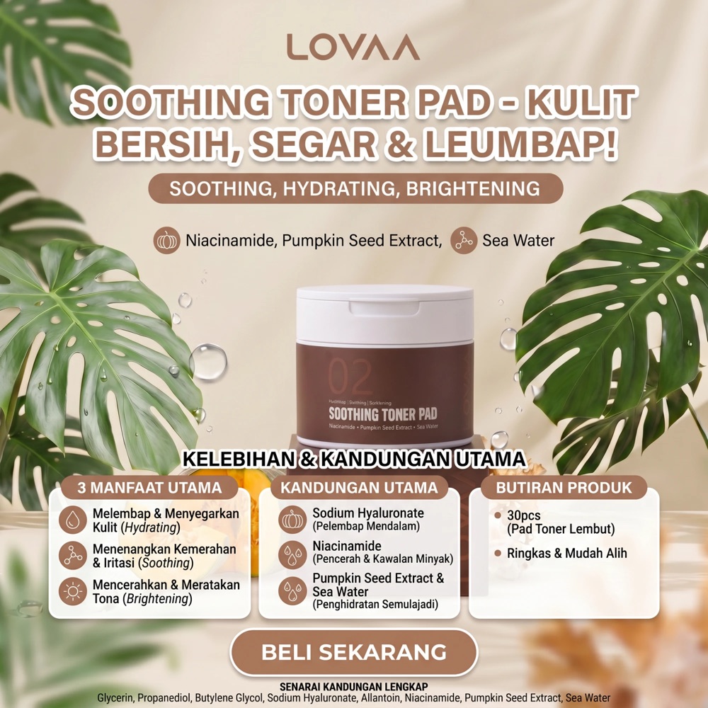 Kelebihan LOVAA Soothing Toner Pad