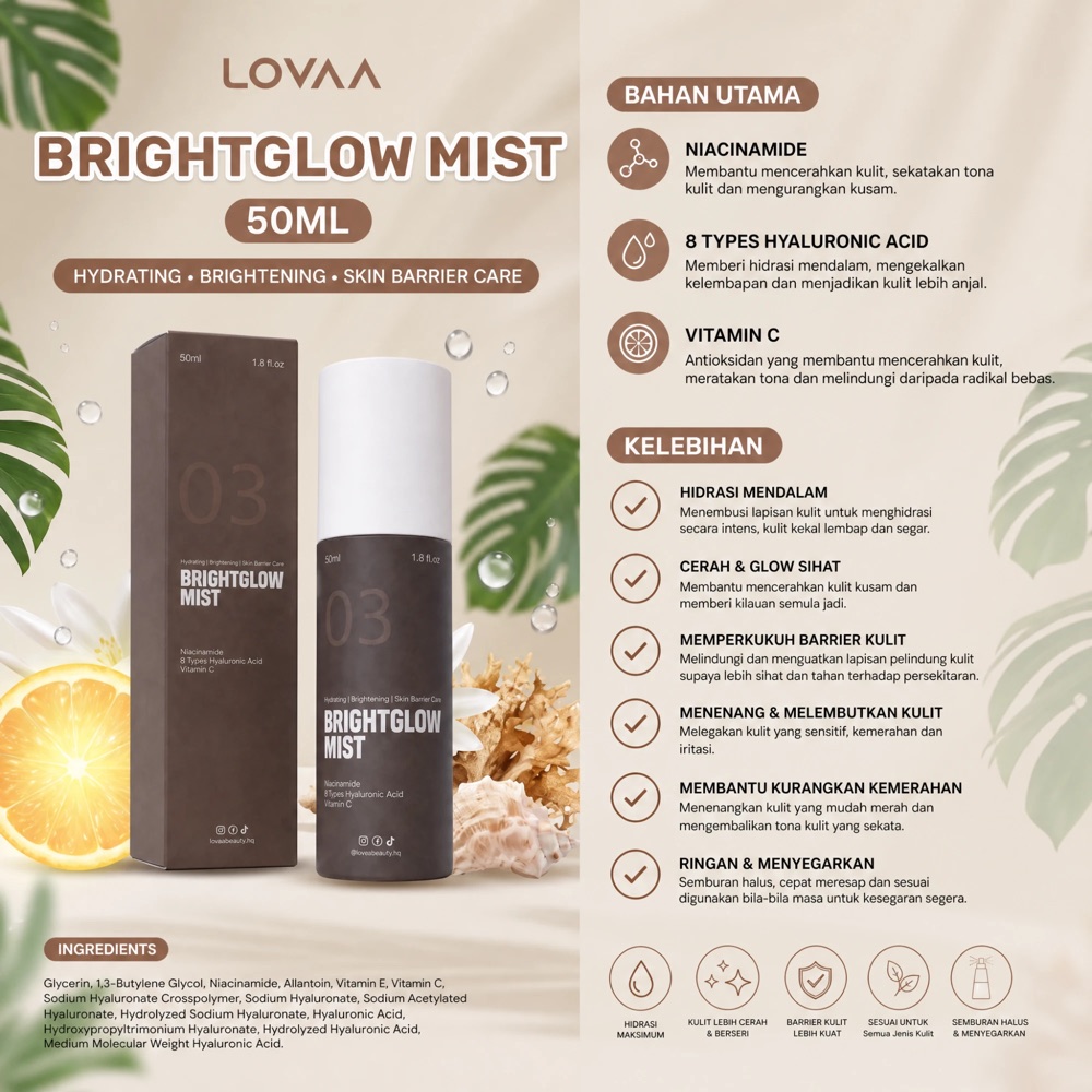 Kelebihan LOVAA Brightglow Mist